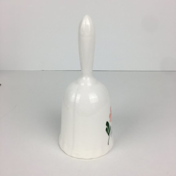 Vintage Ceramic Bell White w Pink Flowers‎ Decor - Picture 5 of 8